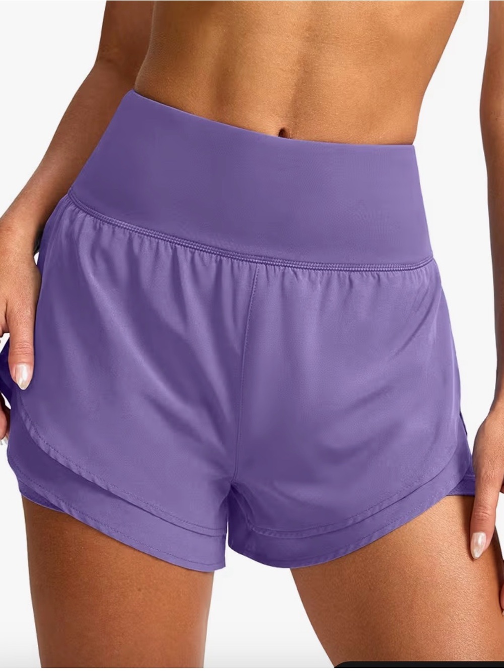 Women’s High-Waist Athletic Shorts in Lavender Purple